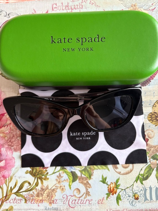 kate spade Black Cat-Eye Sunglasses with Dark Lenses main image 2